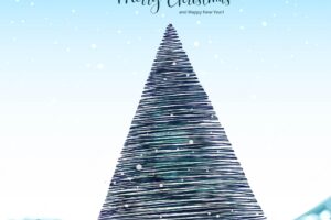 Beautiful winter christmas tree card background
