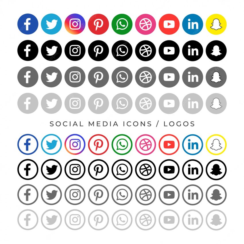 Big collection of social media logotype