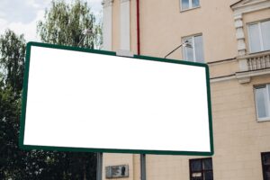 Billboard with blank surface for advertising