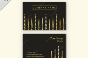 Black business card with golden decoration