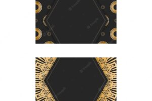 Black business card with vintage gold pattern for your personality.