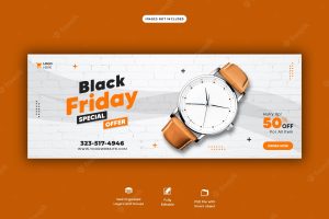 Black friday special offer facebook cover banner template