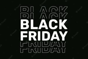 Black friday typography banner black friday sale modern linear typography on black background