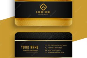 Black and golden business card template design