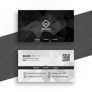 Black and white abstract business card design