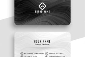 Black and white business card for your brand