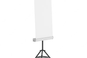 Blank roll up expo banner stand on tripod