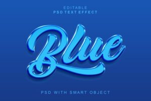 Blue 3d text effect