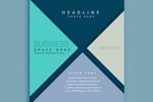 Blue business brochure with polygons