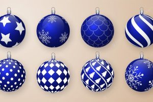 Blue christmas ball decoration collection