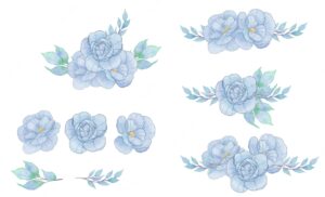 Blue flowers elements