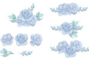 Blue flowers elements