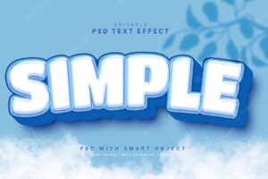 Blue simple name text effect