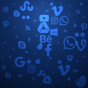 Blue social media background