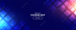 Blue technology digital banner design