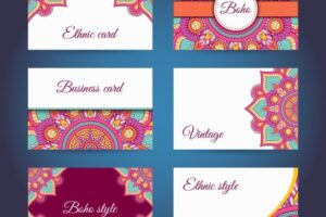 Boho style business cards collection