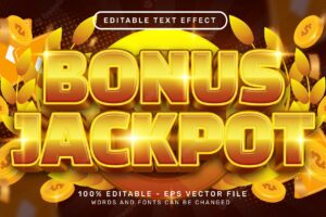 Bonus jackpot 3d text effect and editable text effect