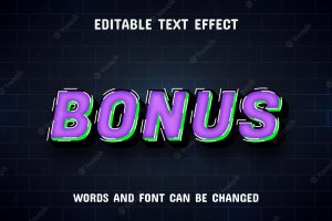 Bonus text editable text effect
