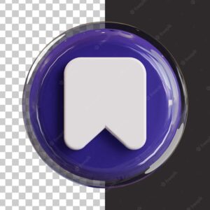 Bookmark or save symbol with glossy effect 3d icon