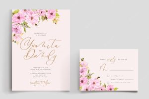 Botanical cherry blossom card design