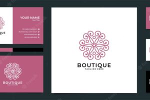 Boutique line art mandala logo  and business card