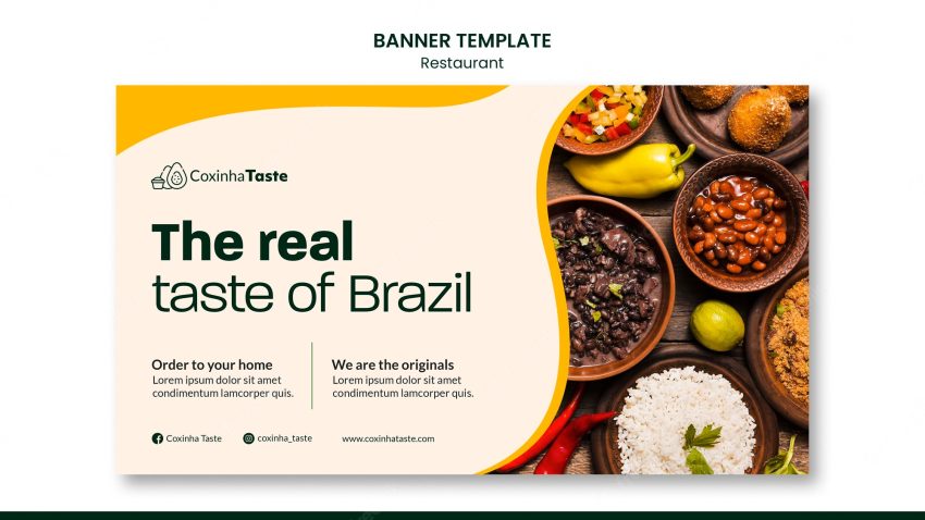Brazilian food banner template