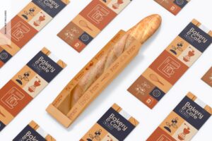 Bread paper bag with window mockup