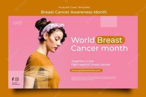 Breast cancer awareness month youtube cover template