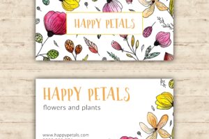 Bright flower shop business card