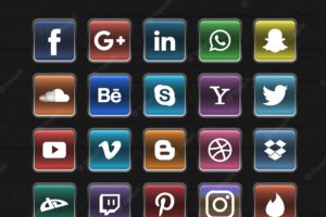 Bright social media logo collection