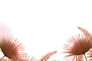 Brown tropical leaves of different plants on white background realistic vector illustration