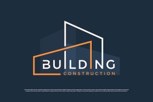Building logo for construction company printing with modern concept premium vector