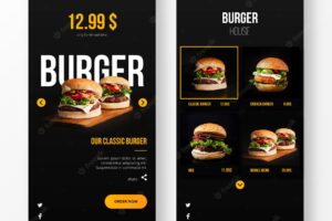 Burger landing page for mobile