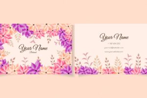 Business card floral design creative, modern, simple flower template