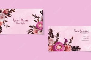 Business card floral design creative modern simple flower template