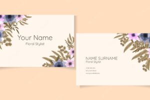 Business card floral design creative, modern, simple flower template