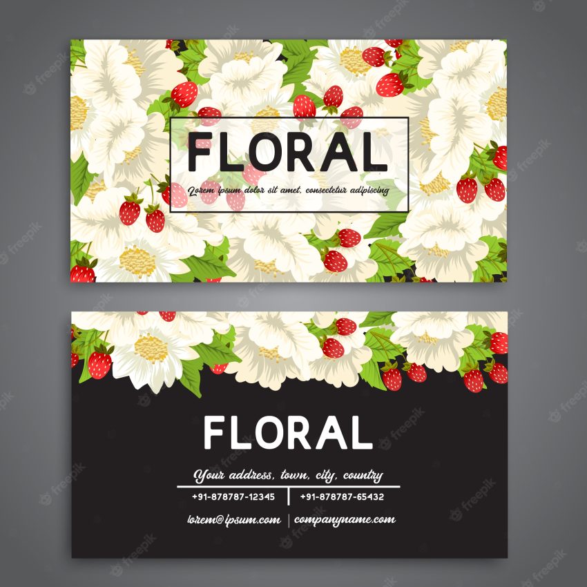 Business card floral design