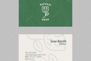Business card template for natural shop