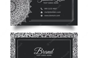 Business card template with floral abstract background