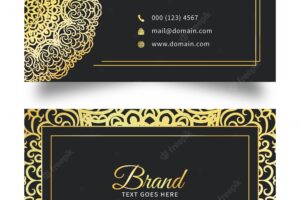 Business card template with floral abstract background