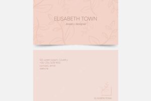 Business card template with plants