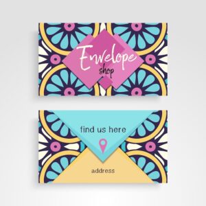 Business card with abstract floral ornaments