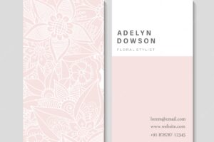 Business card with beautiful flowers template