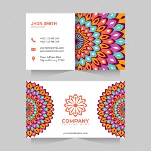 Business card with colorful mandala