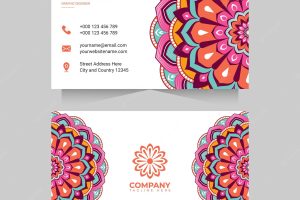Business card with colorful mandala