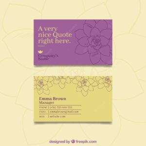 Business card with elegant flowers