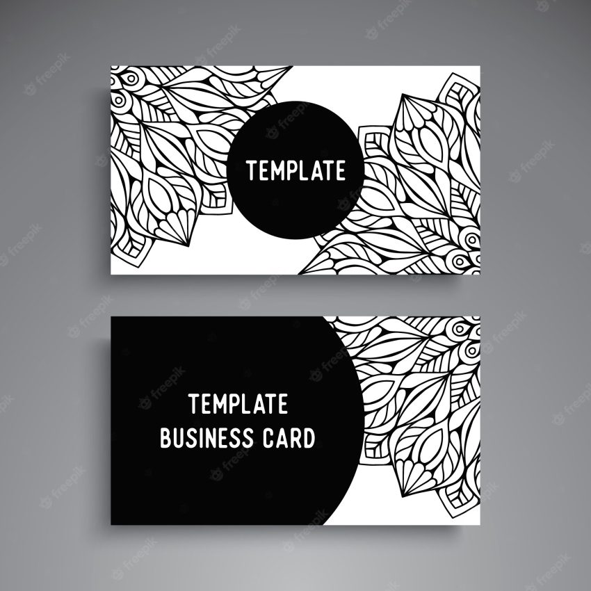 Business card with floral mandala