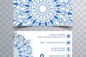 Business card with mandala drawing