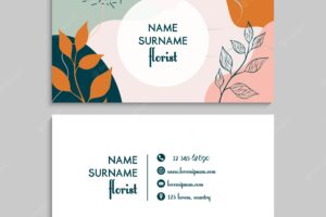 Business card with plants.