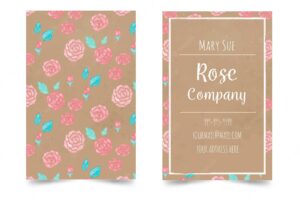 Business card with watercolor roses